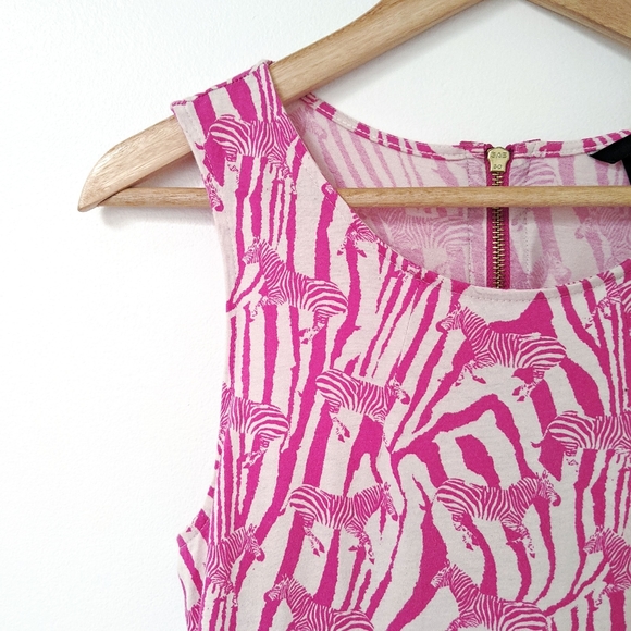 H&M sleeveless pink & white zebra print dress, medium - Picture 3 of 10